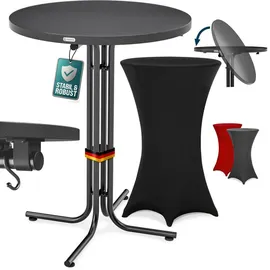 CASARIA Stehtisch 70 x 70 cm Grau/Schwarz