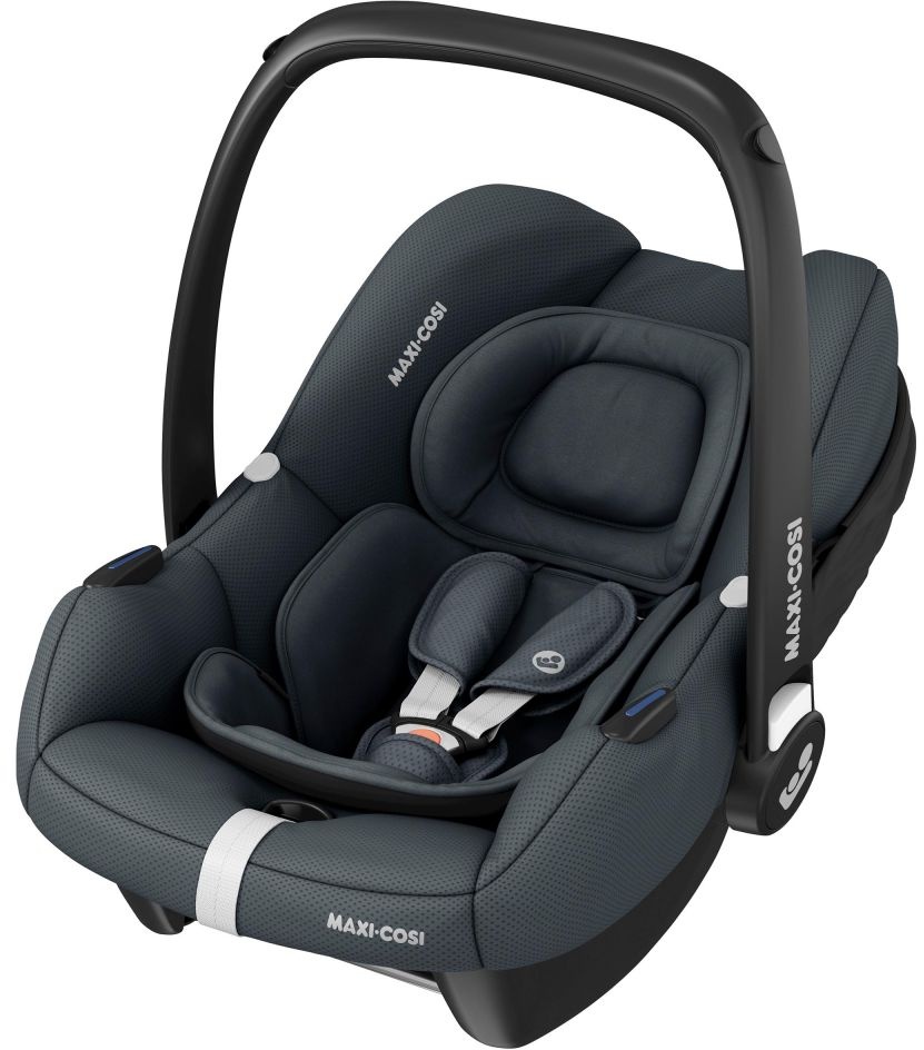 Maxi-Cosi Babyschale CabrioFix i-Size ab Geburt - 12 Monate (40-75 cm) & Sitzverkleinerer, Sonnenverdeck - Essential Graphite