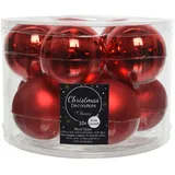Kaemingk 10 Weihnachtskugeln Glas Christbaumkugeln Weihnachtsbaumkugeln rot