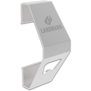 LANDMANN Magnet Flaschenöffner | Für Befestigung am Grill, Kühlschrank & an andere magnetische Flächen geeignet | Starker Magnet ermöglicht sicheren Halt | Leichte Anbringung & Reinigung [Edelstahl]