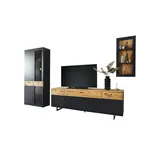 MCA Furniture MCA Cesena Wohnkombination 2 Holzwerkstoff/Schwarzgrau