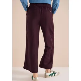 Cecil Stoffhose "Style Neele", Damen, Gr. XL (44), Länge 30, rich burgundy, Web, Obermaterial: 55% Leinen, 45% Viskose. Futter: 100% Baumwolle, unifarben, loose fit lang, Hosen Stoffhose, mit Gummizug und aus Leinen-Viskose-Mix
