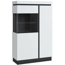 meble wójcik Vitrine CAMPANIA 104 x 40 x 164 cm Alpinweiß/Anthrazit