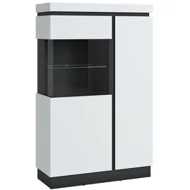 meble wójcik Vitrine CAMPANIA 104 x 40 x 164 cm Alpinweiß/Anthrazit