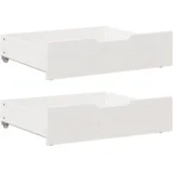 vidaXL Bettschubladen 2 Stk. Weiß 65x55x17 cm Massivholz Kiefer