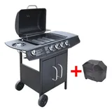 vidaXL Gasgrill 4+1 Brenner schwarz 41898