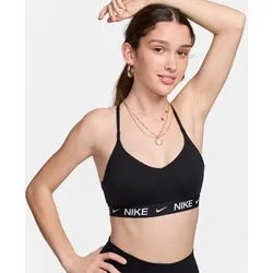 Nike Indy Sport-BH mit leichtem Halt - Schwarz/Weiß - S