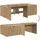 vidaXL Hochbett mit Schreibtisch 75 x 190 cm Eiche braun