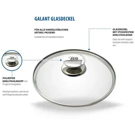 ELO Glasdeckel Galant Ø 16 cm Glas Silber
