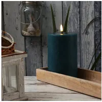 Deluxe Homeart Mia Deluxe Stumpenkerze 15 cm petrol