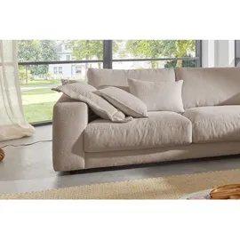 KAWOLA Ecksofa Madeline Cord Recamiere rechts taupe