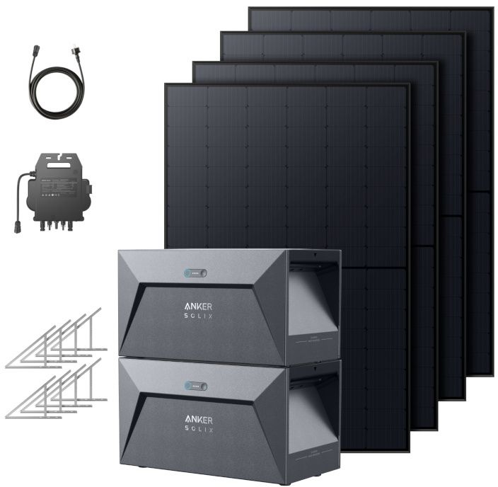 Anker SOLIX Solarbank Dual-System mit Bodenhalterungen 1780W, 3200Wh - 0% MwSt.*