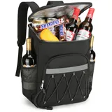 ibettertec Picknickkorb Kühlrucksack Thermo Rucksack, kühltasche,kühlbox (Groß Isoliert Kühlrucksack Wasserdichten Ultraleicht Rucksäcke Damen Herren Cooler Bag für Camping, BBQ, Wandern, Picknick) schwarz