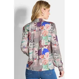 GOLDNER Leichte Printbluse mit Patchwork-Muster Braun 42