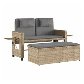 furnicato Gartenbank Verstellbar 110 x 60 x 85 cm Beige