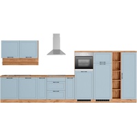 Kochstation Küche »KS-Lana«, 440 cm breit, wahlweise mit oder ohne E-Geräte, blau