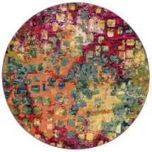 benuta Nest Vintage Teppich Casa - Mehrfarbig 120 cm Rund - Teppich für Wohnzimmer, Schlafzimmer und Flur - Pflegeleicht - Fußbodenheizung Geeignet