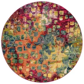 benuta Nest Vintage Teppich Casa - Mehrfarbig 120 cm Rund - Teppich für Wohnzimmer, Schlafzimmer und Flur - Pflegeleicht - Fußbodenheizung Geeignet