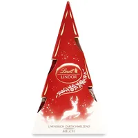 Lindt Schokolade LINDOR Milch Tanne , 112g , Feinste Vollmilch-Schokolade mit einer unendlich zartschmelzenden Füllung , Schokoladengeschenk , Pralinen zu Weihnachten