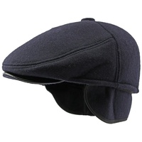 Sporty Flat Cap Winter - warme Schirmmütze mit Ohrenklappen - Herren Schiebermütze blau L (55-58)