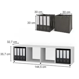 Vicco Ludus Raumteiler 142,5 x 36,2 cm Weiß