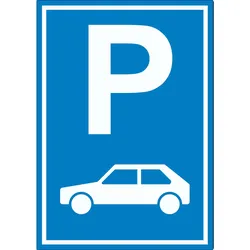 Parkplatz PKW / Auto Aufkleber A9 (37x52mm)