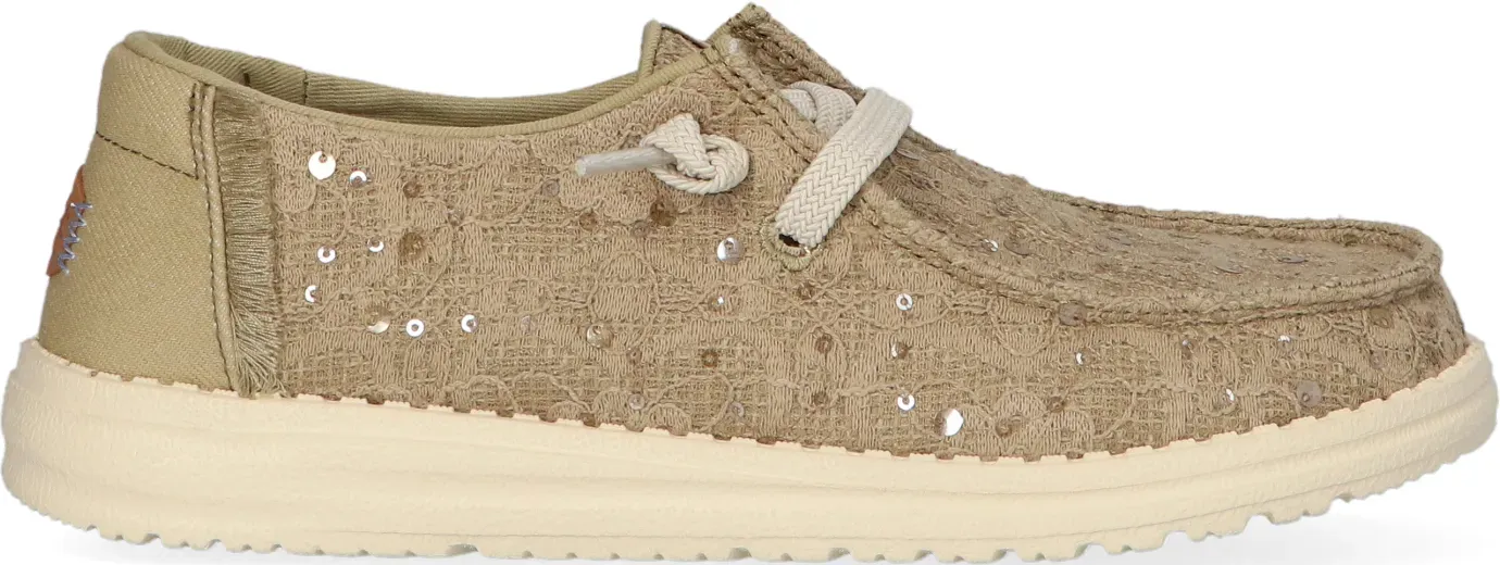 Hey Dude Damen Wendy Sequin Lace Freizeitschuh - 40 - Olive Grey