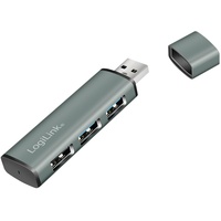 Logilink USB 3.2 Gen2 Hub, Aluminiumgehäuse mit Status-LEDs Spacegrau