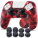 YoRha Studded Drucken Silikon Hülle Controller Rot PlayStation 5