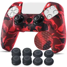 YoRha Studded Drucken Silikon Hülle Controller Rot PlayStation 5