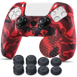 YoRha Studded Drucken Silikon Hülle Controller Rot PlayStation 5