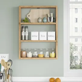 [en.casa] Küchenregal Lappajärvi 60 x 43 x 9 cm Eiche rustikal