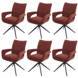 heute wohnen Esszimmerstuhl HWC-O78 Stoff Chenille dunkelgrau 6er Set