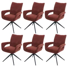 heute wohnen Esszimmerstuhl HWC-O78 Stoff Chenille dunkelgrau 6er Set