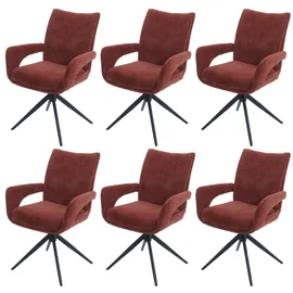 heute wohnen Esszimmerstuhl HWC-O78 Stoff Chenille dunkelgrau 6er Set