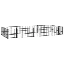 vidaXL Hundezwinger 19,76 m2 Stahl Schwarz