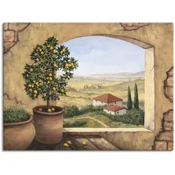 Wandbild ARTLAND "Fenster in der Toskana", beige (naturfarben), B:120cm H:90cm, Bilder, als Alubild, Outdoorbild, Leinwandbild, Poster, Wandaufkleber