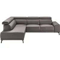 Candy 3C Candy Ecksofa »Greve B/T/H: 249/209/79 cm L-Form«, wahlweise mit motorischem Sitzvorzug, manuelle Kopfteilverstellung grau