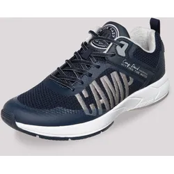 Sneaker CAMP DAVID, Herren, Gr. 44, blau, Textil, Synthetik, Leder, bestickt, casual, Schuhe, mit gepolstertem Einstieg