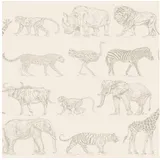 Art for the home Vliestapete Safari 64 cm 10 m 1 St Beige