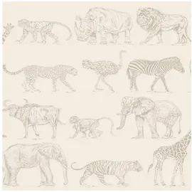 Art for the home Vliestapete Safari 64 cm 10 m 1 St Beige
