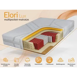 mks möbel Polsterbett GOLD 5 CLASSIC 140/200 - Beige Plüsch - Multipocket-Matratze