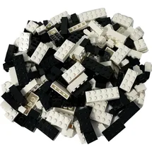 LEGO Steine Schwarz/Weiß gemischt 200 Teile - Bunt