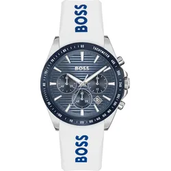 Chronograph BOSS "STRIKE CHRONO", weiß, Armbanduhren, Herren, Quarzuhr, Armbanduhr, Herrenuhr, Edelstahlarmband, analog, Tag