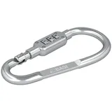 BASI Karabinerhaken Aluminium mit 3-stelliger Zahlenkombination Silber
