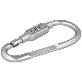BASI Karabinerhaken Aluminium mit 3-stelliger Zahlenkombination Silber