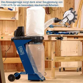 SCHEPPACH Absauganlage DC500 75L 5xSpänesack 1Filtersack 1flex. Absaugadapter