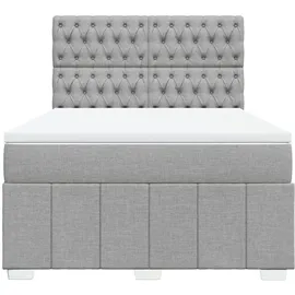 vidaXL Boxspringbett 140 x 200 cm Hellgrau