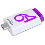 Philips Flash Drive Click Edition weiß/violett 64GB, USB-C 3.0 (FM64FD175B/00)