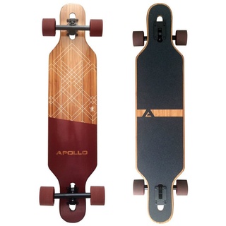 Apollo Twin Tip DT Fiberglas Longboards. Extrem leicht und stabil naturholzfarben|WEISS|grau 39"